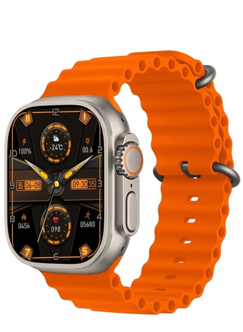 ساعة ذكية Ultra الاصدار 9 لحساب السعرات الحرارية و استقبال الرسائل و المكالمات  و تدعم اللغة العربية تاتي بسوارين  49MM أسود - Image 5